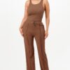 Ribbed Tank and Drawstring Pant Set – Brown