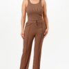 Ribbed Tank and Drawstring Pant Set – Brown