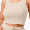 Ribbed Tank Top & Pant Set – Binded Waist, Khaki