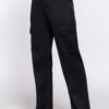 Straight Fit Long Pants with Side Pockets – Black
