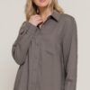 Relaxed Long-Sleeve Linen-Blend Shirt – Mocha