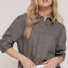 Relaxed Long-Sleeve Linen-Blend Shirt – Mocha