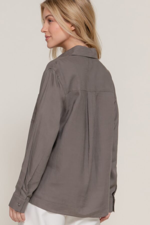 Relaxed Long-Sleeve Linen-Blend Shirt – Mocha