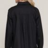 Long Sleeve Linen-Blend Shirt – Black