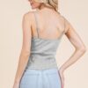 Pointelle Lace-Trim Cami Top – Heather Grey