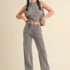 Mineral Wash Boxy Sleeveless Top – Charcoal