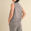 Mineral Wash Boxy Sleeveless Top – Charcoal