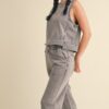 Mineral Wash Boxy Sleeveless Top – Charcoal