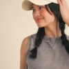 Mineral Wash Boxy Sleeveless Top – Charcoal