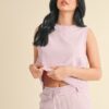 Mineral Wash Sleeveless Top – Lavender Crewneck