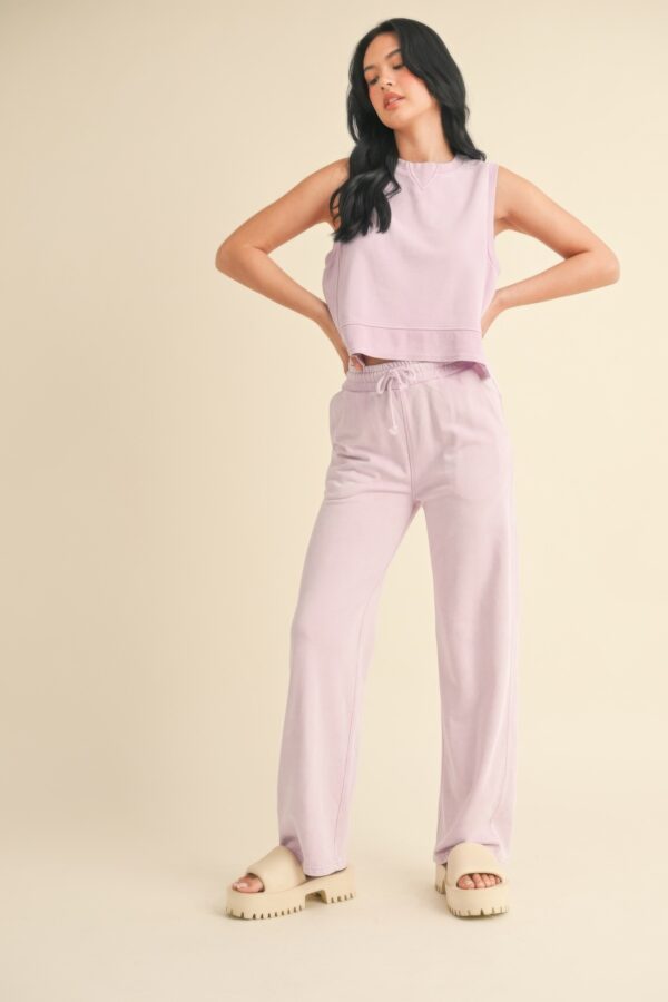 Mineral Wash Sleeveless Top – Lavender Crewneck