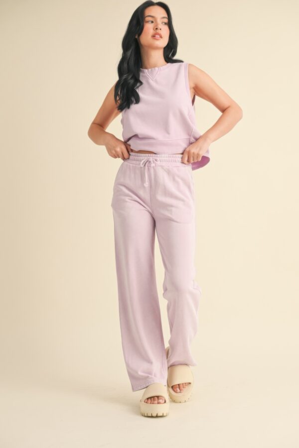 Mineral Wash Sleeveless Top – Lavender Crewneck