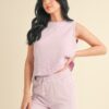 Mineral Wash Sleeveless Top – Lavender Crewneck