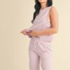 Mineral Wash Sleeveless Top – Lavender Crewneck