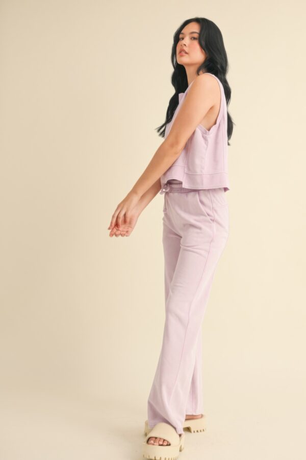 Mineral Wash Sleeveless Top – Lavender Crewneck