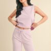 Mineral Wash Sleeveless Top – Lavender Crewneck