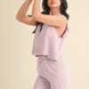 Mineral Wash Sleeveless Top – Lavender Crewneck