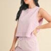 Mineral Wash Sleeveless Top – Lavender Crewneck