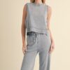 Mineral Wash Sleeveless Top – Boxy Crewneck in Blue