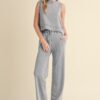 Mineral Wash Sleeveless Top – Boxy Crewneck in Blue