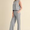 Mineral Wash Sleeveless Top – Boxy Crewneck in Blue