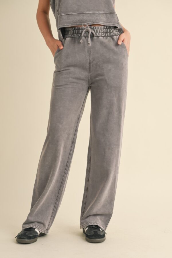 Mineral Wash French Terry Pants – Charcoal