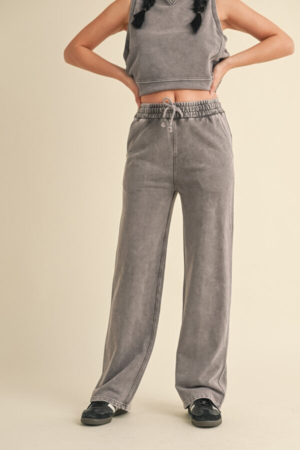 Mineral Wash French Terry Pants – Charcoal