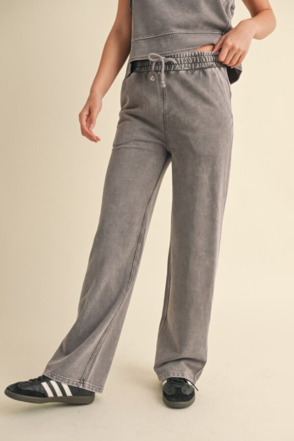 Mineral Wash French Terry Pants – Charcoal