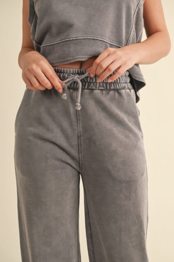 Mineral Wash French Terry Pants – Charcoal