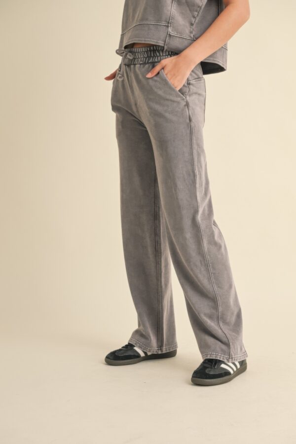 Mineral Wash French Terry Pants – Charcoal
