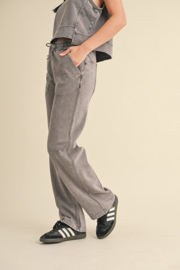 Mineral Wash French Terry Pants – Charcoal