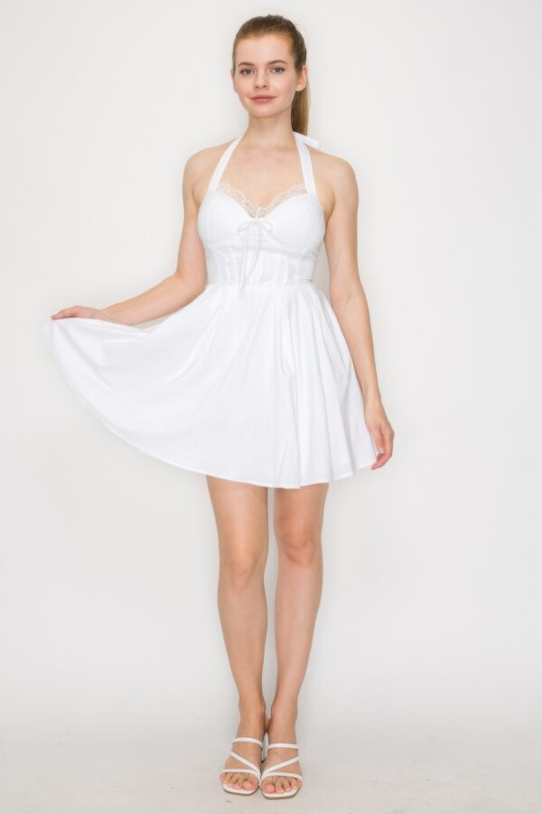 Corset Self-Tie Halter Dress – Off White