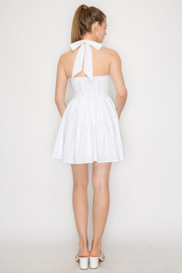 Corset Self-Tie Halter Dress – Off White