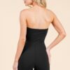 Strapless Biker Suit with Twisted Chest Detail