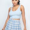 Ribbed Crop Tank and Cardigan Set – Scoop Neck