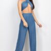 Tied Tube Top & Wide-Leg Pants Set – Tencel Stretch