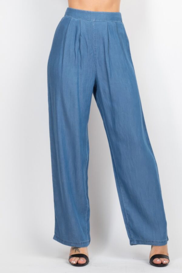 Tied Tube Top & Wide-Leg Pants Set – Tencel Stretch