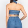 Tied Tube Top & Wide-Leg Pants Set – Tencel Stretch