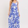Floral Maxi Dress – Strapless Scoop-Back Tie