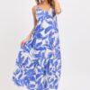 Floral Maxi Dress – Strapless Scoop-Back Tie