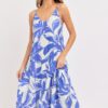 Floral Maxi Dress – Strapless Scoop-Back Tie