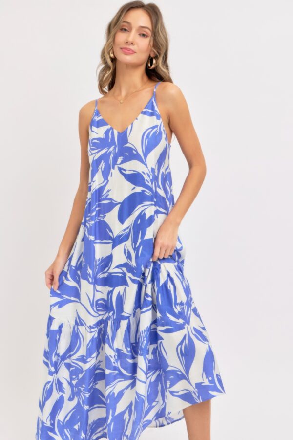 Floral Maxi Dress – Strapless Scoop-Back Tie