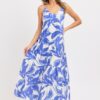 Floral Maxi Dress – Strapless Scoop-Back Tie
