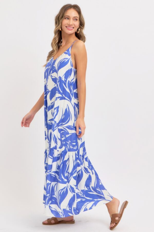 Floral Maxi Dress – Strapless Scoop-Back Tie