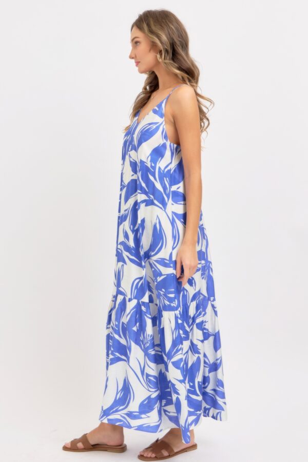 Floral Maxi Dress – Strapless Scoop-Back Tie