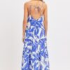 Floral Maxi Dress – Strapless Scoop-Back Tie