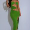 Strapless Dragon O-Ring Dress with Asymmetric Cutout