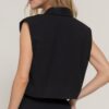 Lapel Collar Vest with Structured Shoulder Pads