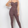 Plaid Sleeveless Sweetheart Jumpsuit with Zip