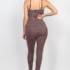 Plaid Sleeveless Sweetheart Jumpsuit with Zip